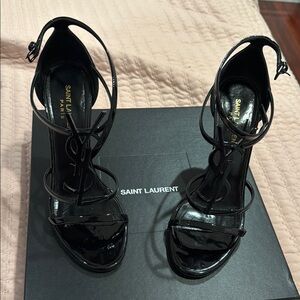 Saint Laurent Black Patent Leather Stiletto Heels